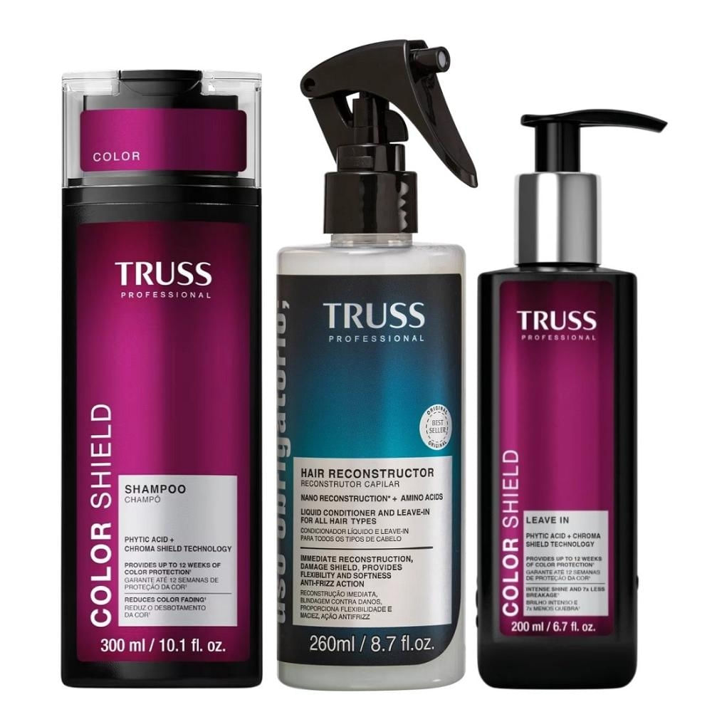 Kit Truss Color Shield - Shampoo 300ml & Leave-In 200ml + Uso Obrigatório Spray 260ml
