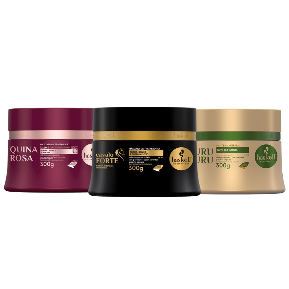 Cronograma Haskell Quina Rosa + Murumuru+ Cavalo Forte 300g