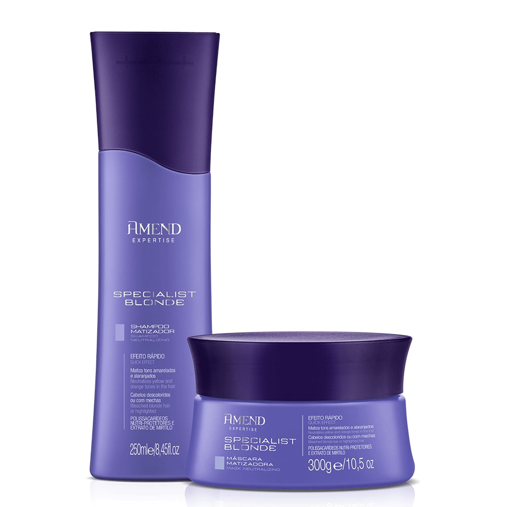 Kit Amend Expertise Specialist Blonde Shampoo e Máscara Matizadora
