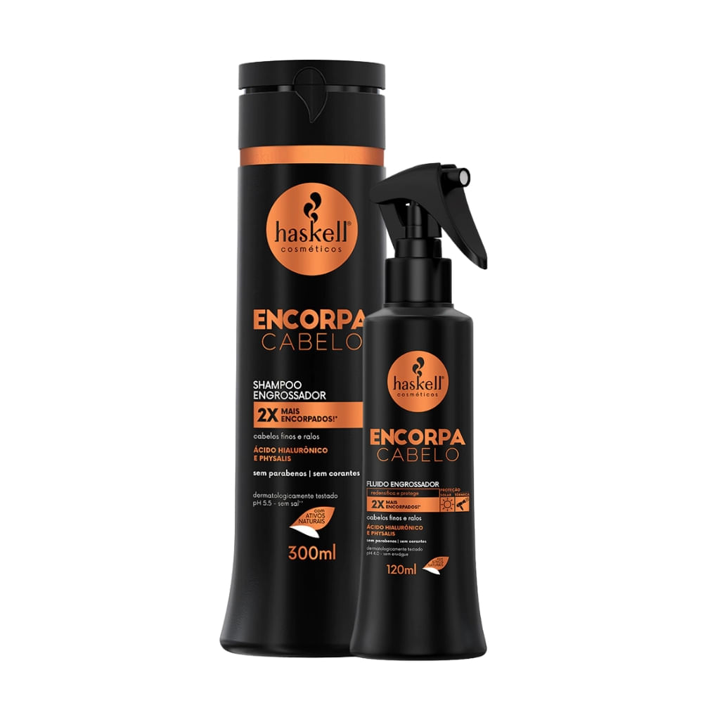 Kit Shampoo e Fluído Engrossador Haskell Encorpa Cabelo 300ml/120ml