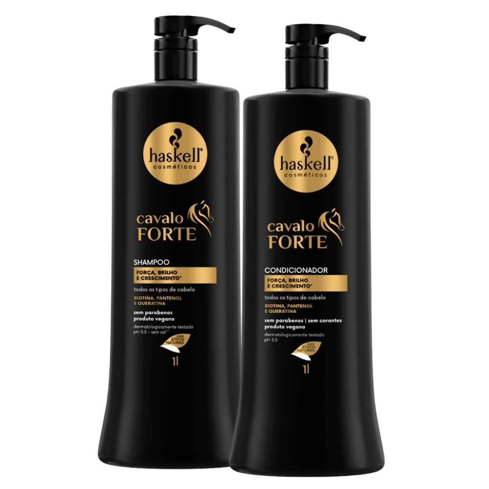 Kit Shampoo E Condicionador Haskell Cavalo Forte 1L