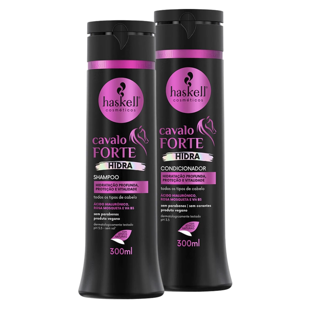 Kit Shampoo e Condicionador Haskell Cavalo Forte Hidra 300ml