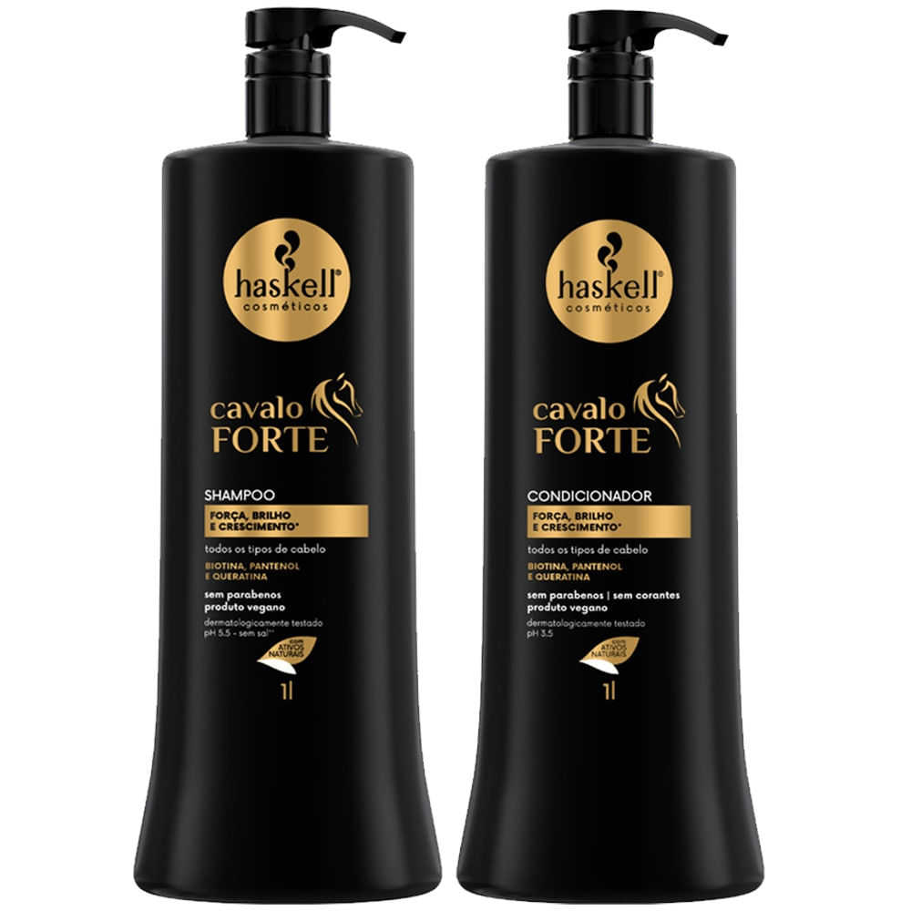 Kit Shampoo e Condicionador Haskell Cavalo Forte 1L