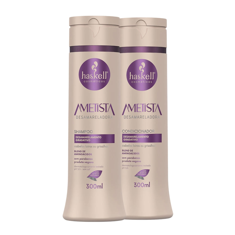 Kit Shampoo e Condicionador Haskell Ametista Desamareladora 300ml