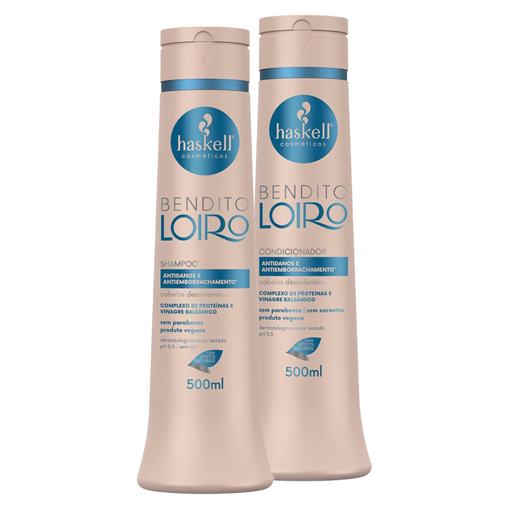 Kit Shampoo e Condicionador Haskell Bendito Loiro 500ml