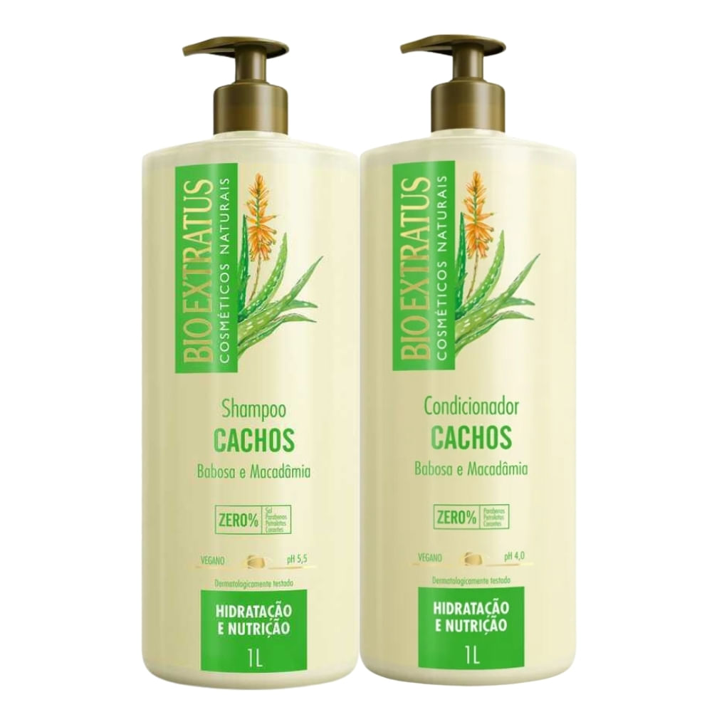 Kit Shampoo e Condicionador Bio Extratus Cachos 1L