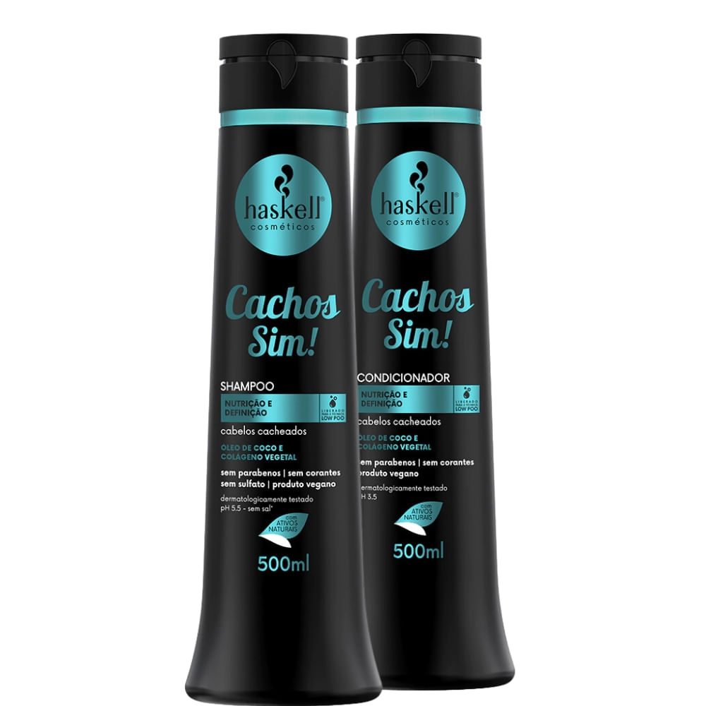 Kit Shampoo Condicionador Haskell Cachos Sim! Nutrição 500ml