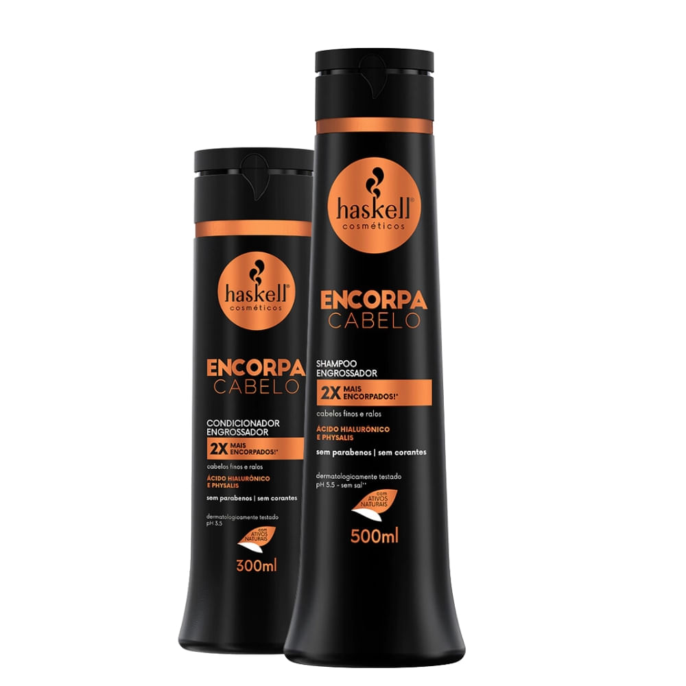Kit Shampoo 500ml + Condicionador 300ml Haskell Encorpa Cabelo