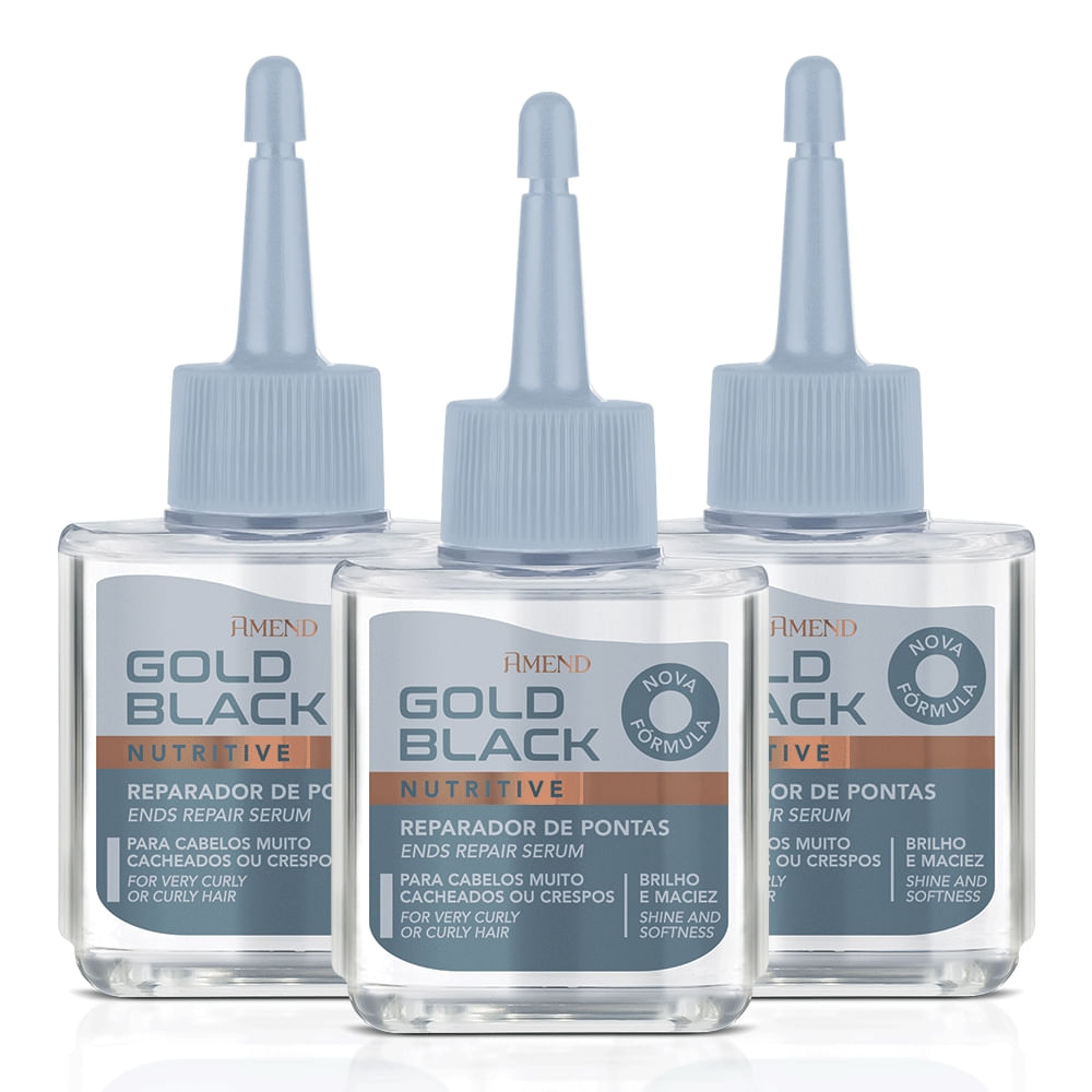 Kit Reparador de Pontas Amend Gold Black Nutritive (3Itens)