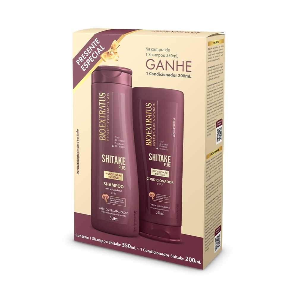 Kit Promocional Bio Extratus Shitake Plus Shampoo 350ml + Condicionador 200ml