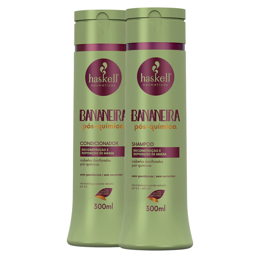 Kit Pos-Química Haskell Bananeira Shampoo e Condicionador 300ml
