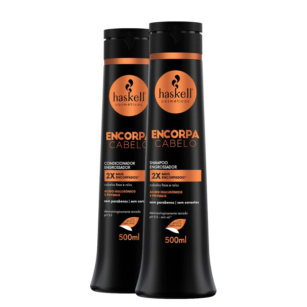 Kit Haskell Shampoo e Condicionador Engrossador Encorpa Cabelo 500ml