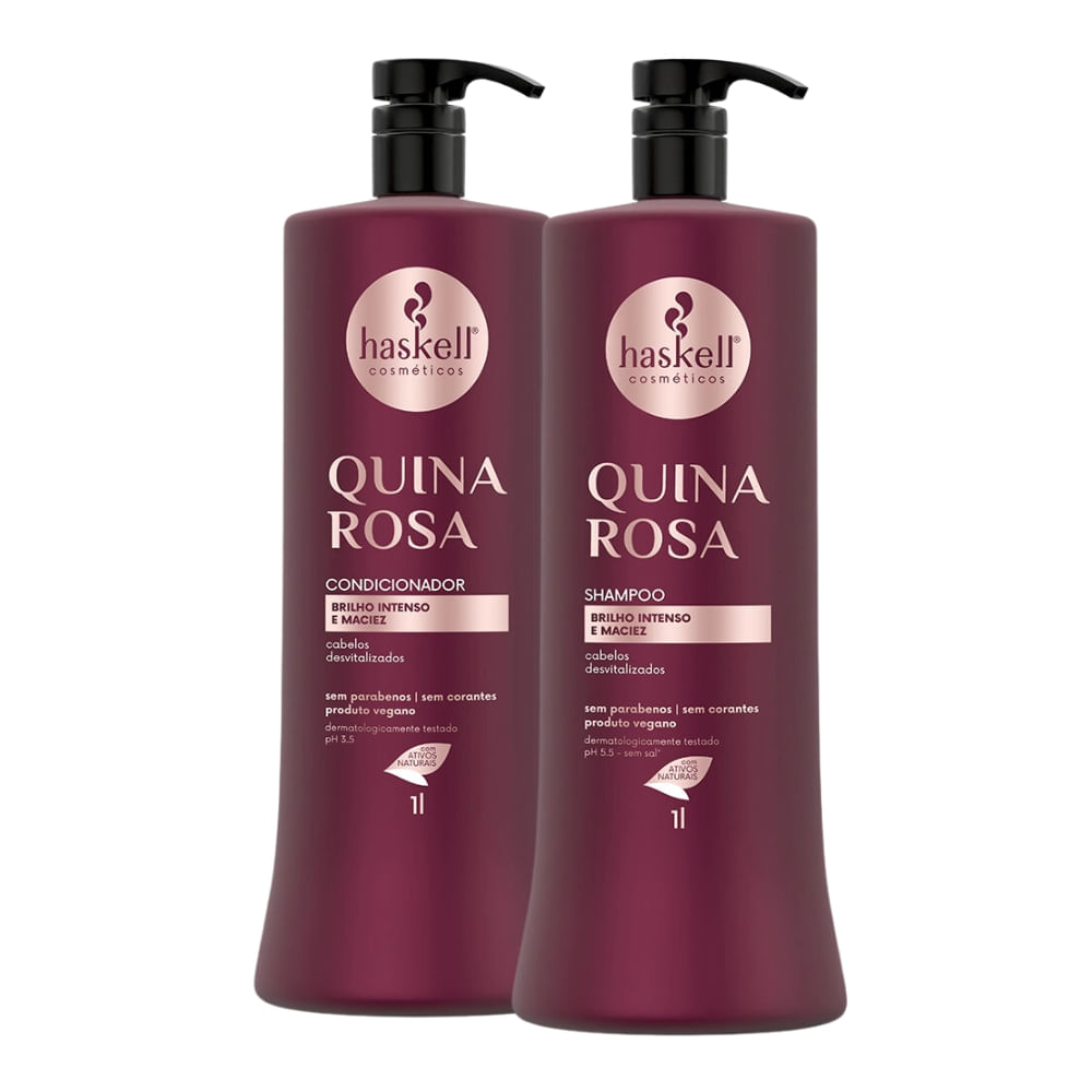 Kit Haskell Quina Rosa Shampoo e Condicionador 1L