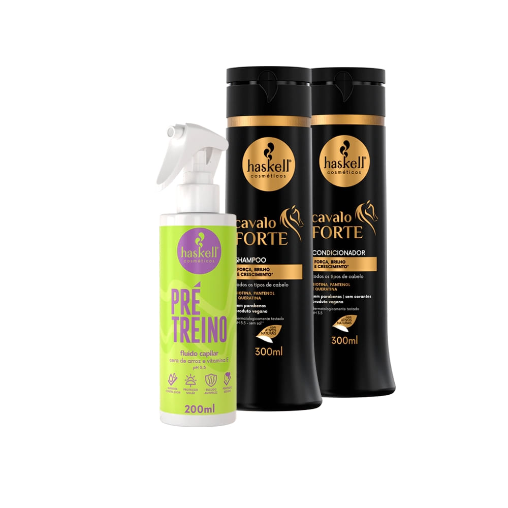 Kit Haskell Pré-Treino + Cavalo Forte (3 itens)