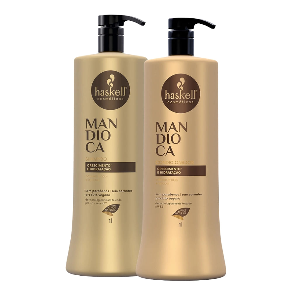 Kit Haskell Mandioca Shampoo Condicionador Duo Salão