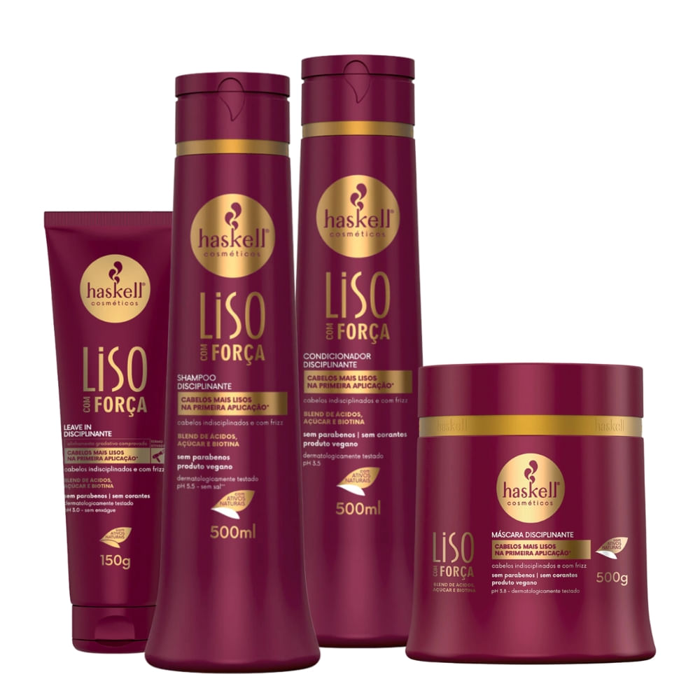 Kit Haskell Liso com Força Disciplinante (4 produtos)