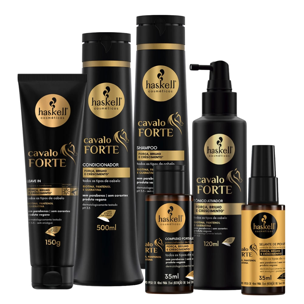 Kit Haskell Cavalo Forte 500ml - 6 Itens