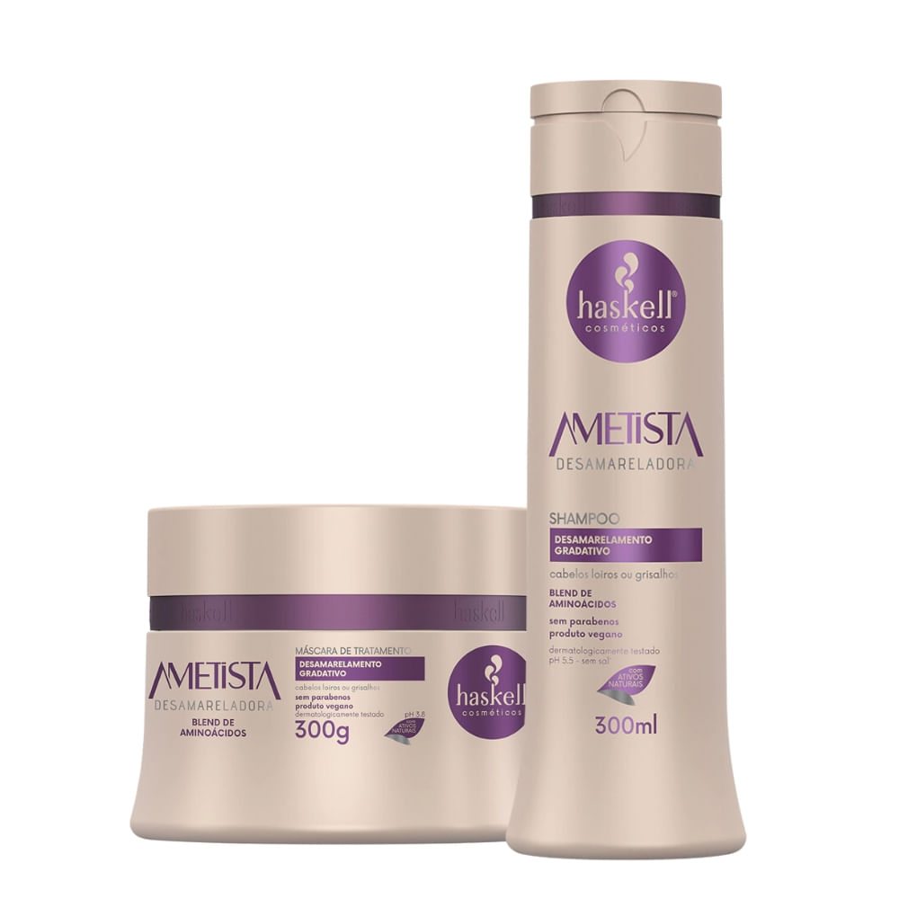 Kit Haskell Ametista Desamarelador Shampoo e Mascara 300ml/g