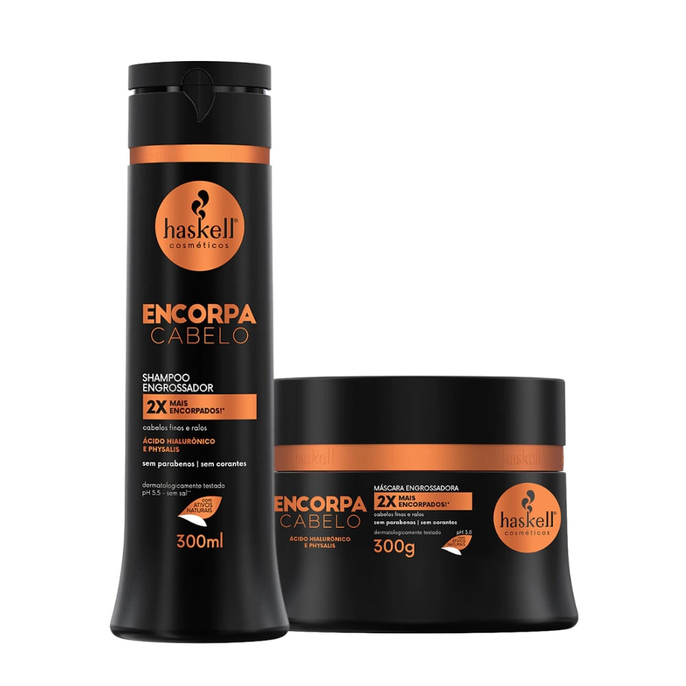 Kit Encorpa Cabelo Shampoo e Máscara Engrossadora 300ml/g