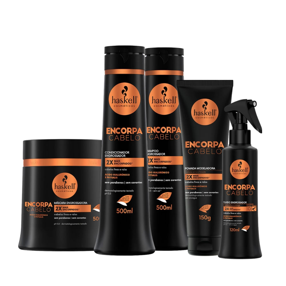 Kit Completo Haskell Engrossador Encorpa Cabelo 500g