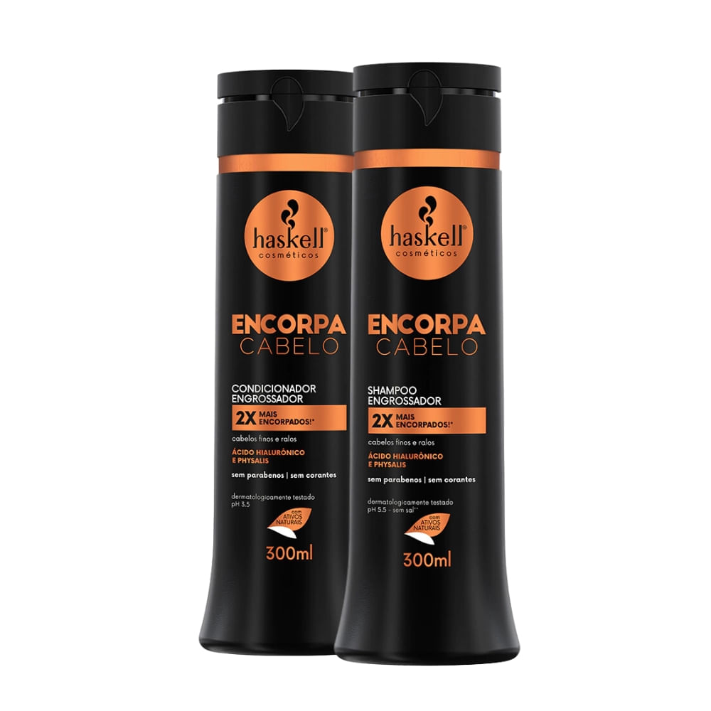 Kit Engrossador Shampoo e Condicionador Haskell Encorpa Cabelo 300ml