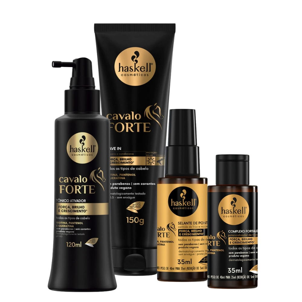 Kit Cavalo Forte Complexo + Selante + Leave-in + Tonico
