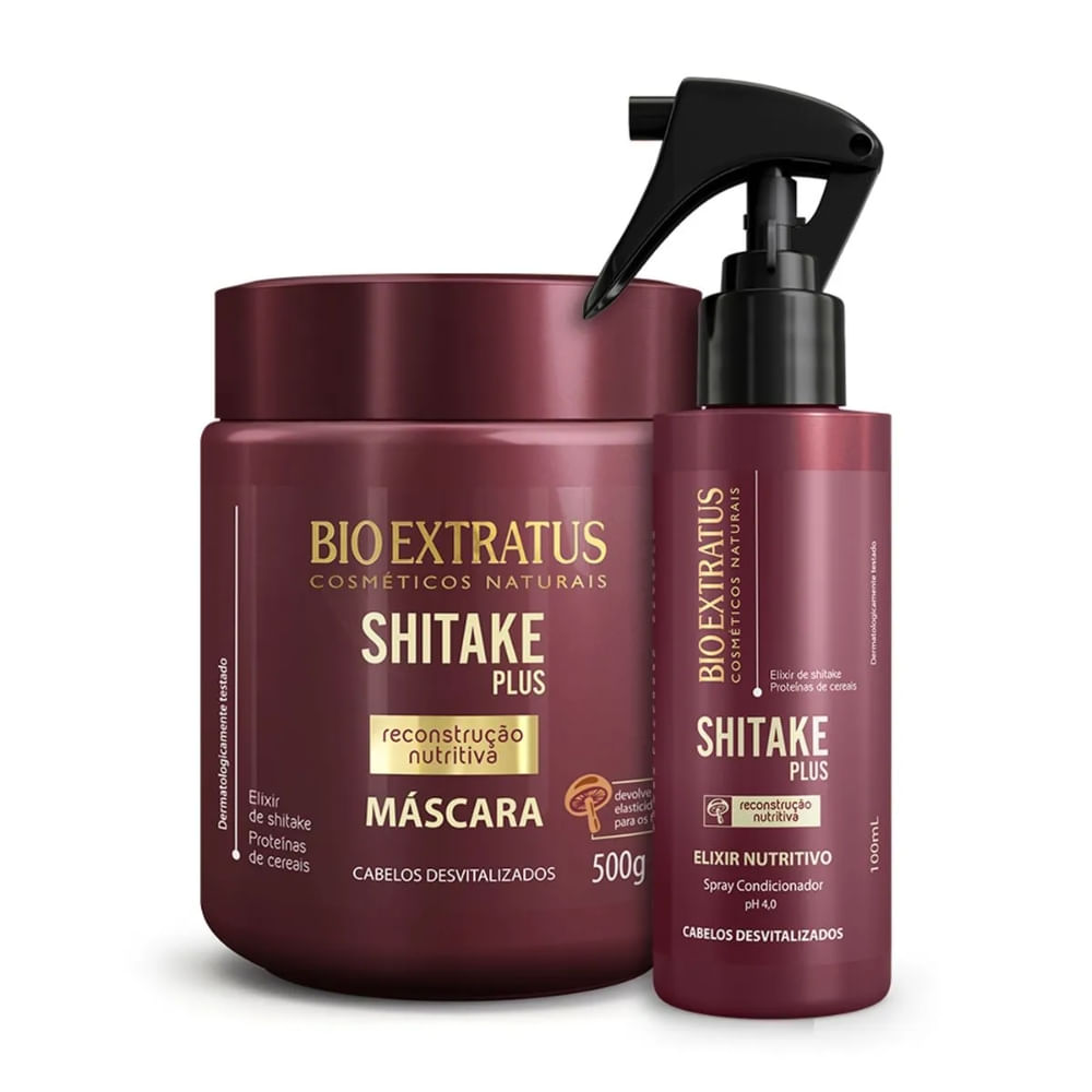 Kit Bio Extratus Shitake Plus Máscara 500g e Elixir Nutritivo