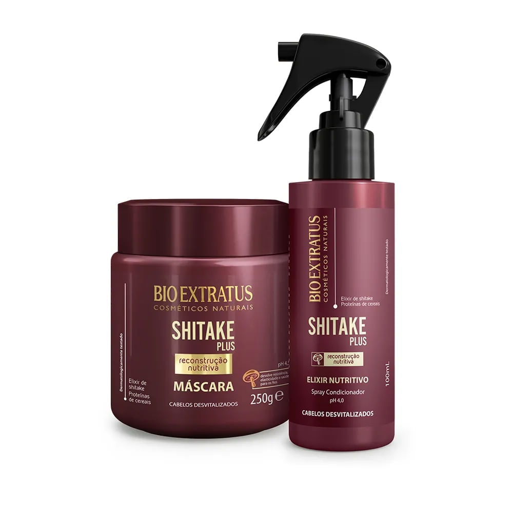 Kit Bio Extratus Shitake Plus Máscara 250g e Elixir Nutritivo
