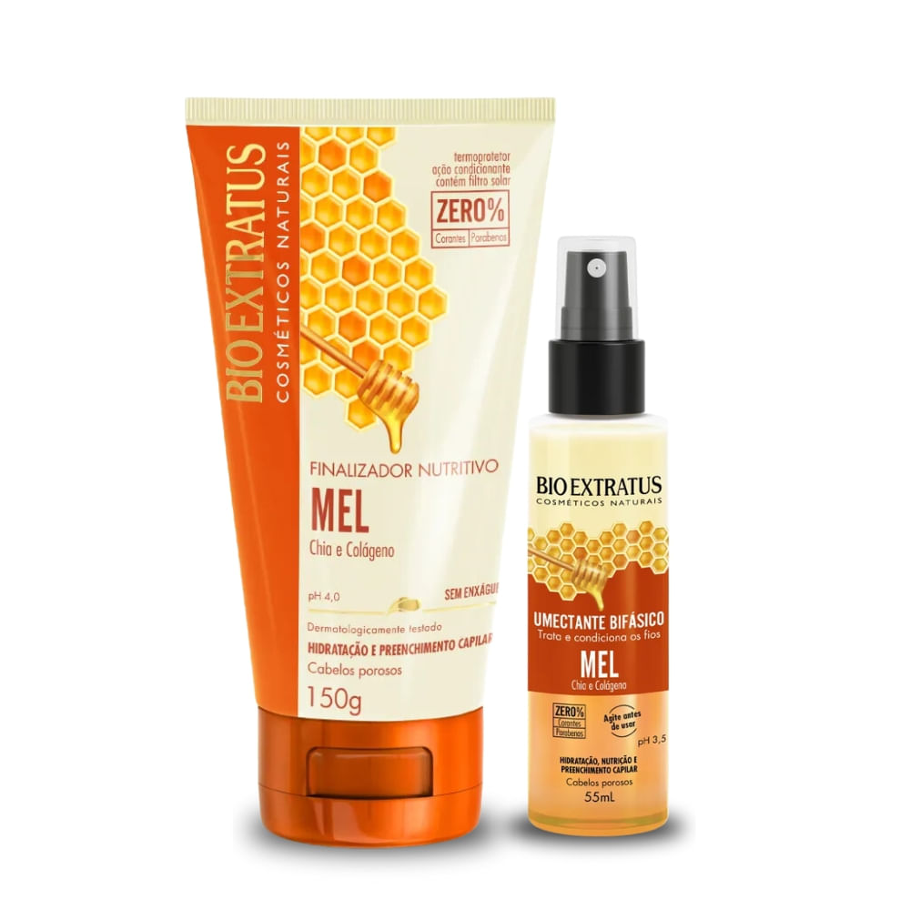 Kit Bio Extratus Mel Finalizador 150g + Umectante Bifásico