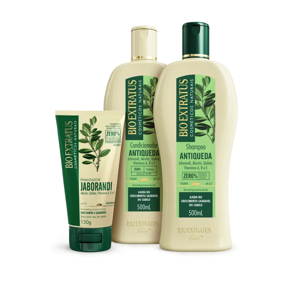 Kit Bio Extratus Jaborandi Antiqueda 500mL Sh + Cond + Finalizador