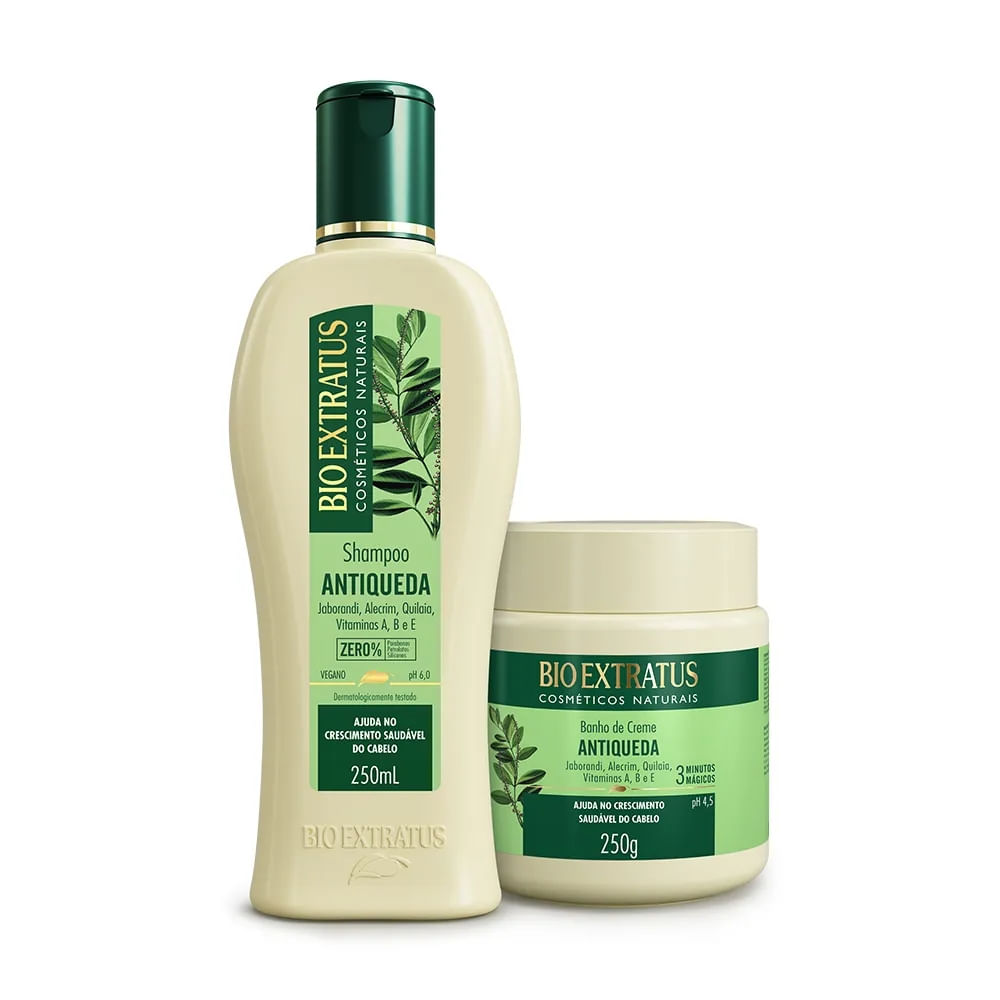 Kit Bio Extratus Jaborandi Antiqueda Shampoo e  Banho de Creme 250mL/g