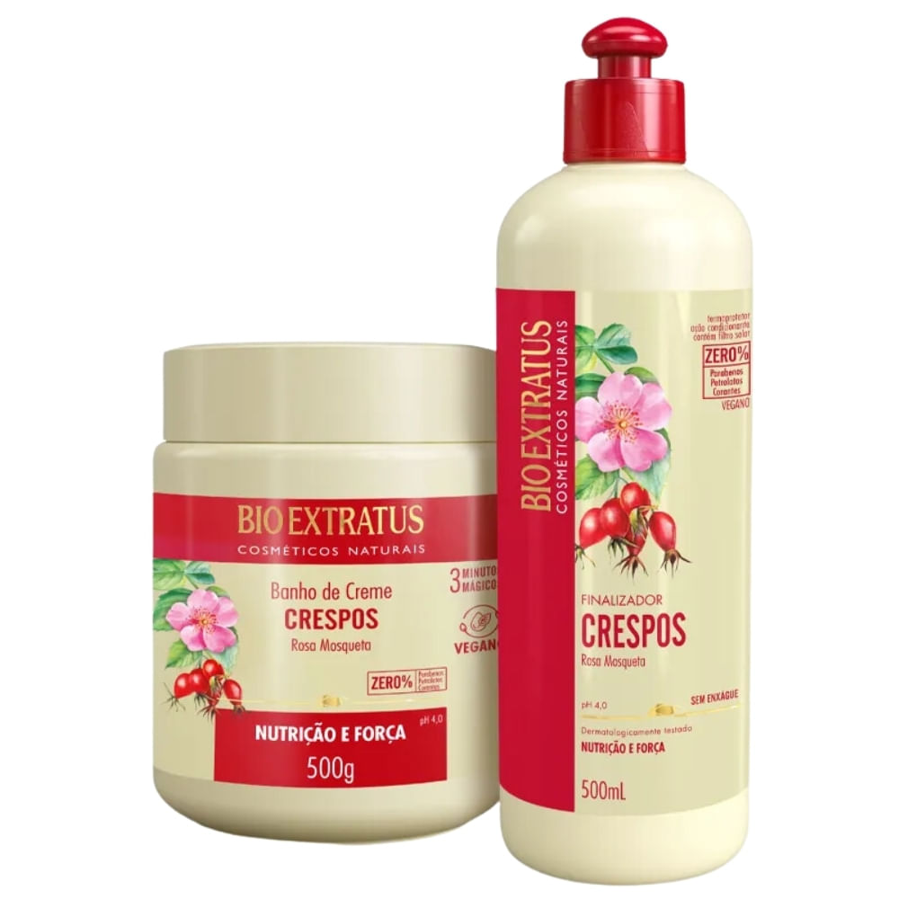 Kit Bio Extratus Crespos Banho de Creme e Finalizador 500g