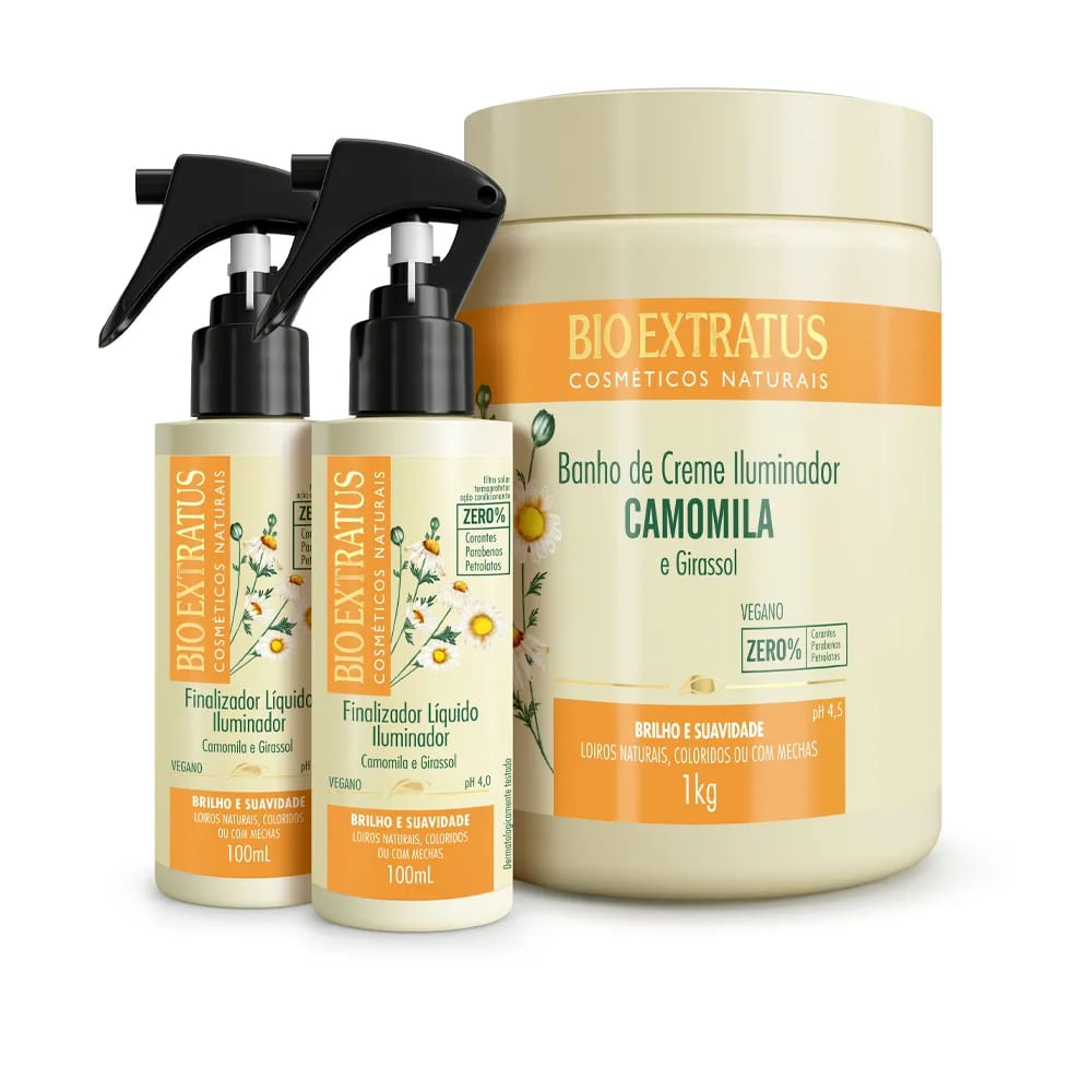 Kit Bio Extratus Camomila Banho de Creme 1Kg e Finalizador