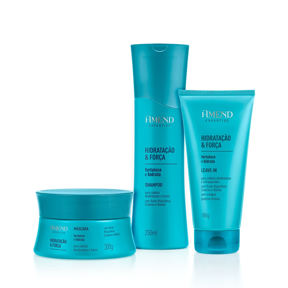 Kit Amend Expertise Hidratação e Força 3 Produtos (Shampoo, Máscara e Leave-In)