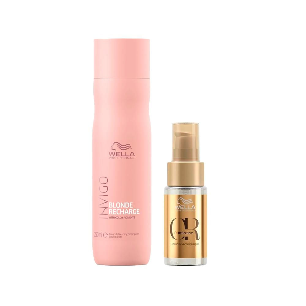 Kit Wella invigo Blonde Recharge - Shampoo e Óleo
