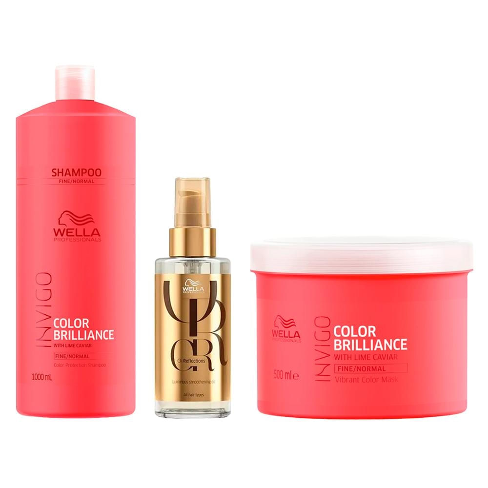 Wella invigo Color Brilliance Shampoo, Máscara e Óleo
