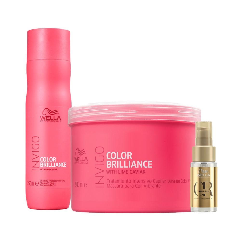 Wella invigo Color Brilliance Shampoo, Máscara e Óleo
