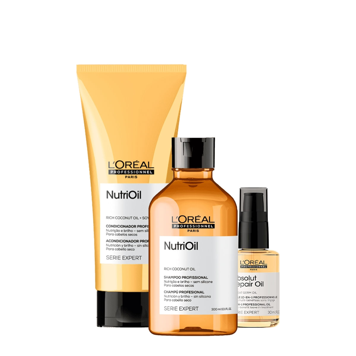 Kit L'Oréal Professionnel NutriOil Repair Duo Oil 30 (3 produtos)