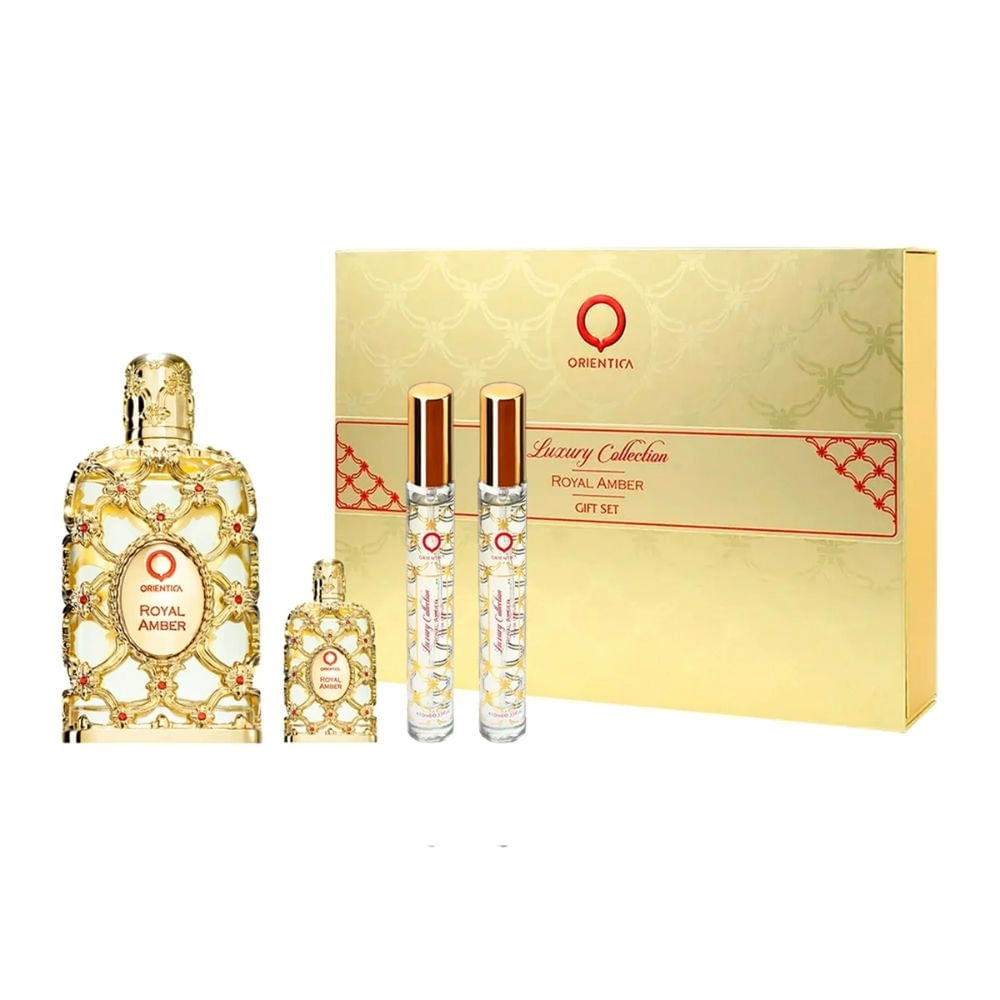 Kit Royal Amber Orientica + miniatura + 2 Travel size -80 ml