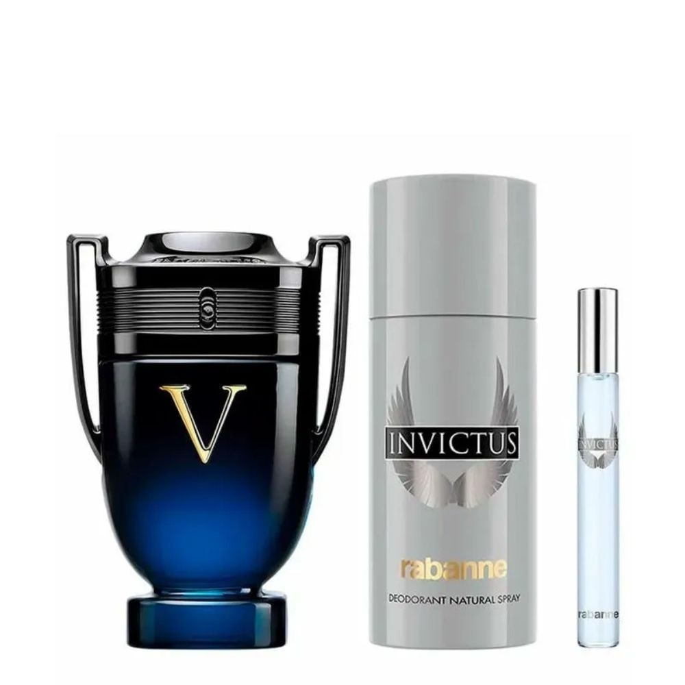 Kit Invictus Victory Elixir+Desodorante+Travel Size Masculino -100 ml