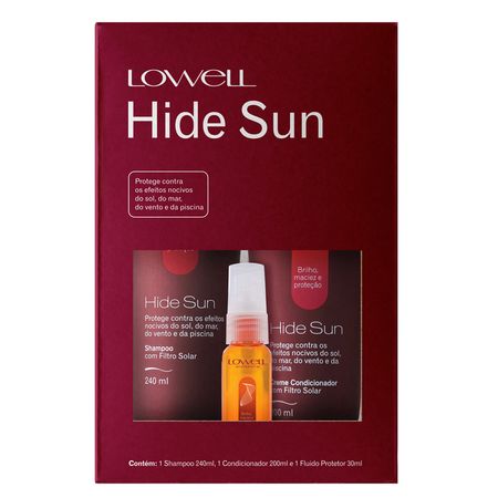 Lowell Hide Sun Kit -  Shampoo + Condicionador + Fluído - Kit