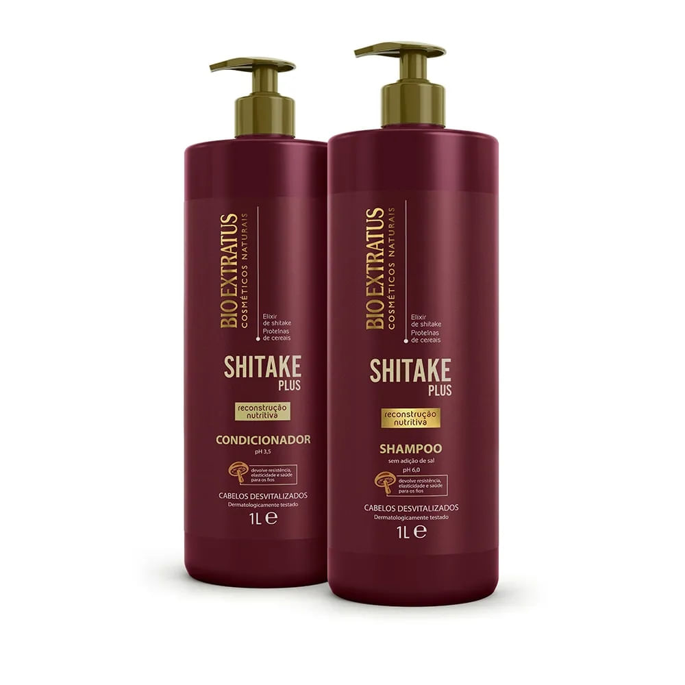 Kit Shampoo e Condicionador Bio Extratus Shitake Plus 1L