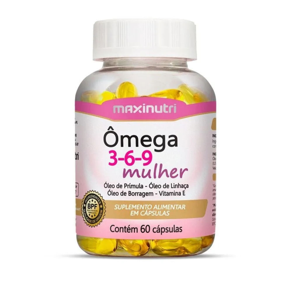 Ômega 3-6-9 Mulher Suplemento Alimentar 60 Cápsulas