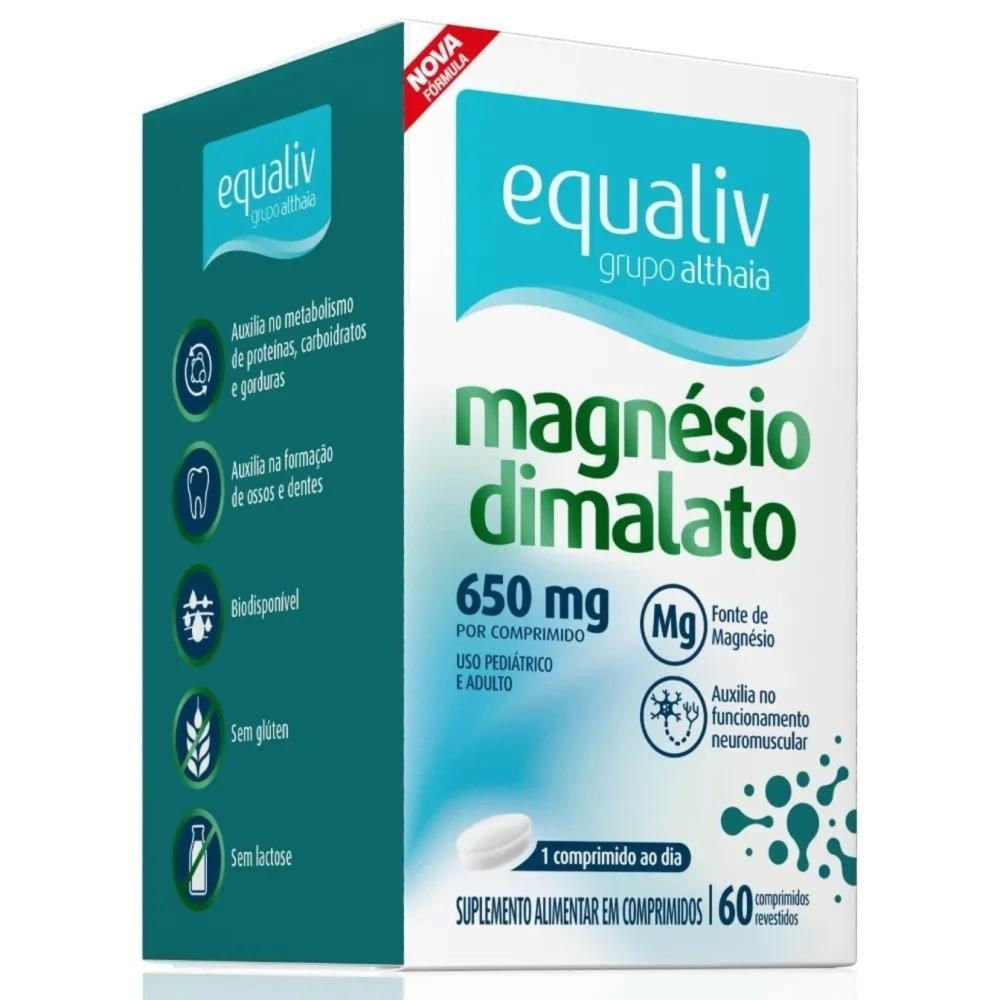Suplemento Alimentar Equaliv Magnésio Dimalato 650mg - 60cpr