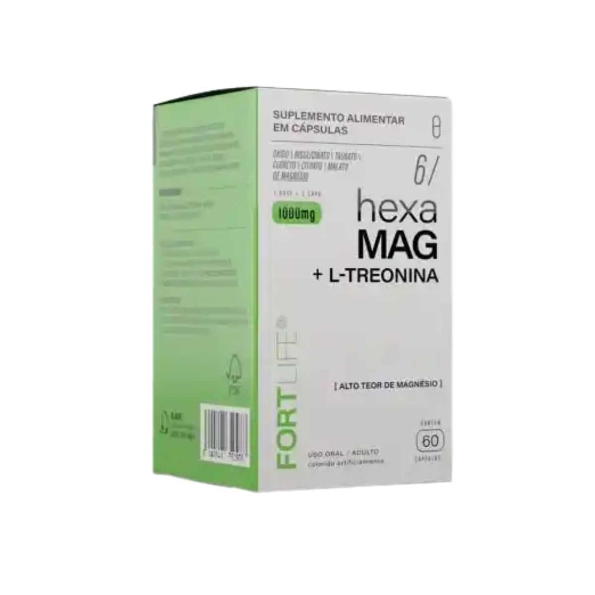 Suplemento Alimentar Hexa-Mag 6X 1000Mg Com 60 Cápsulas