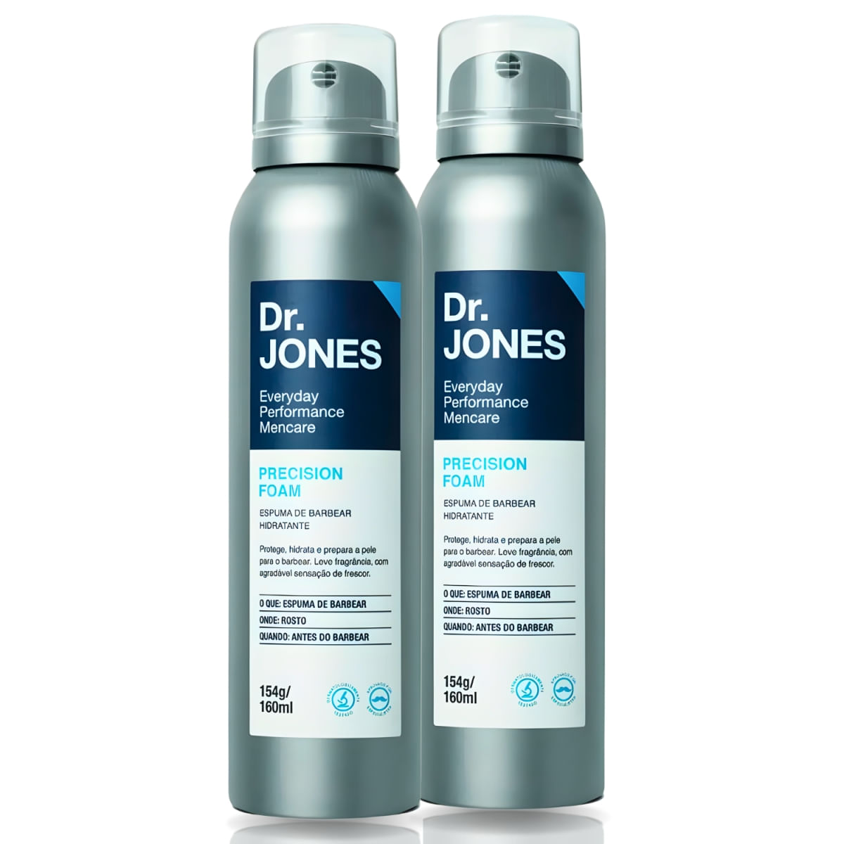 Kit 2 Espumas De Barbear Dr Jones Precision Foam 160Ml