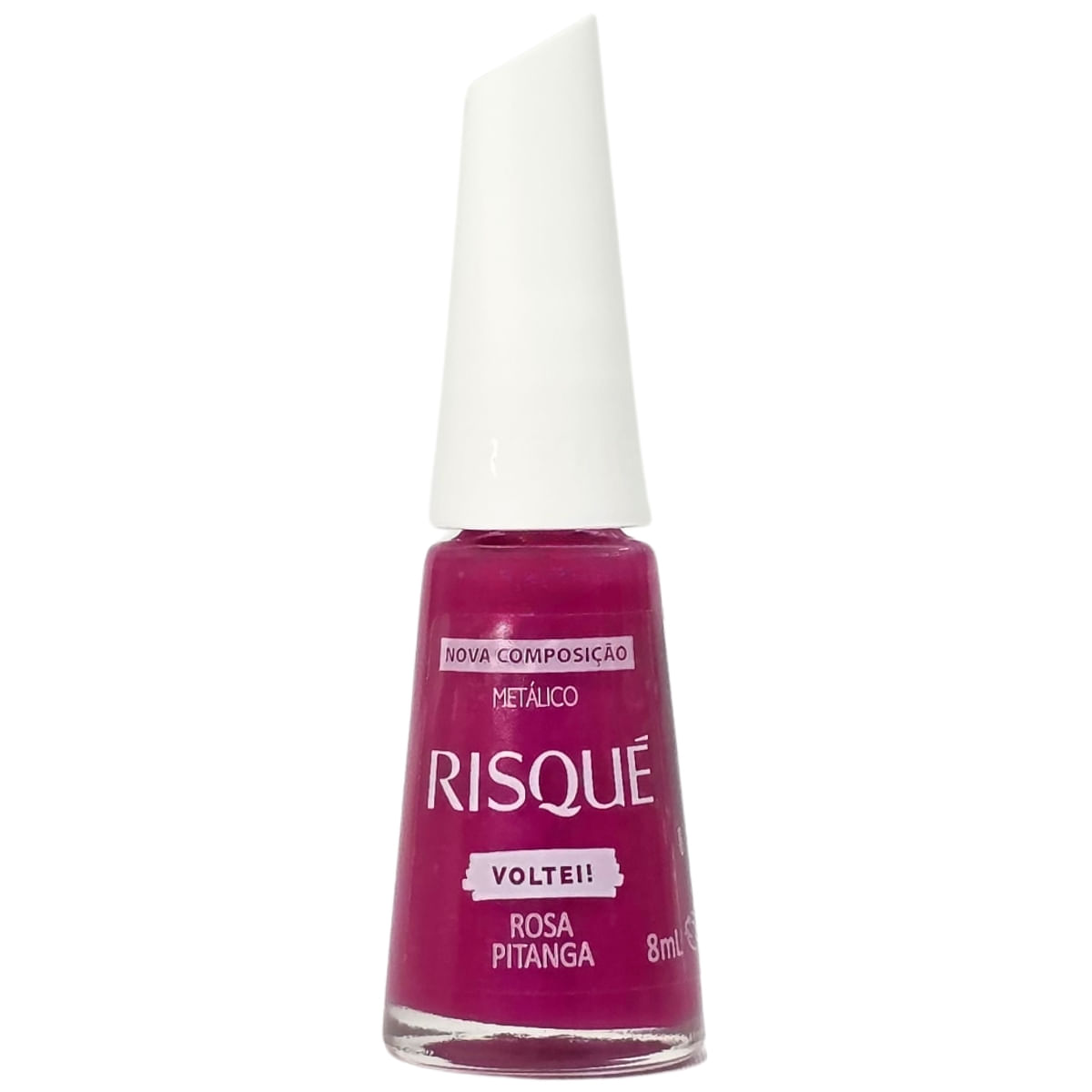 Esmalte Metálico Rosa Pitanga Risque 8Ml