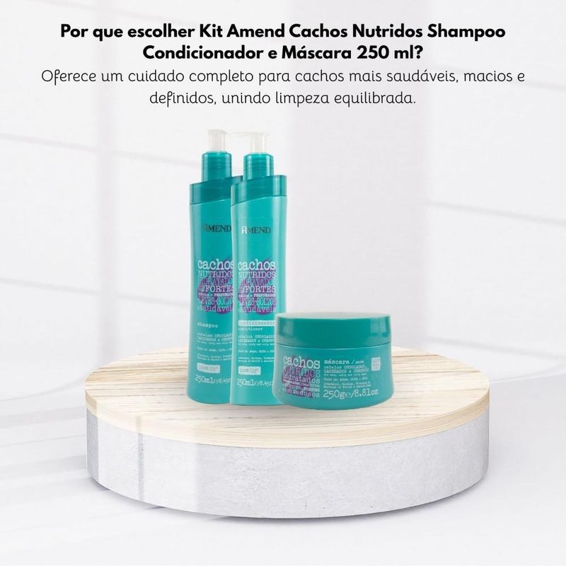 Kit Amend Cachos Nutridos Shampoo Condicionador Mascara - Época