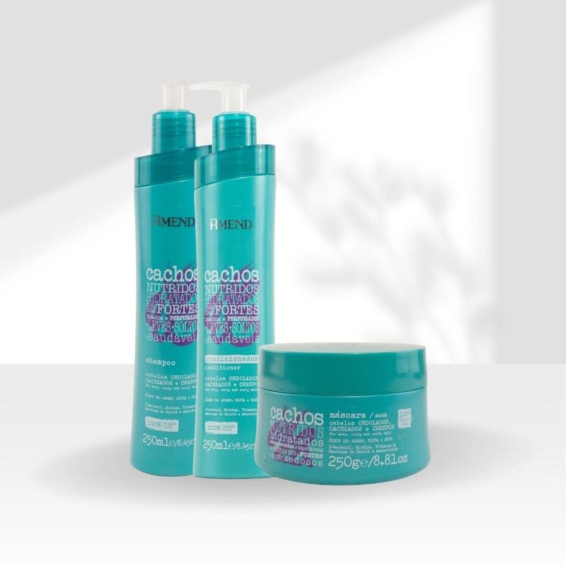 Kit Amend Cachos Nutridos Shampoo Condicionador Mascara - Época