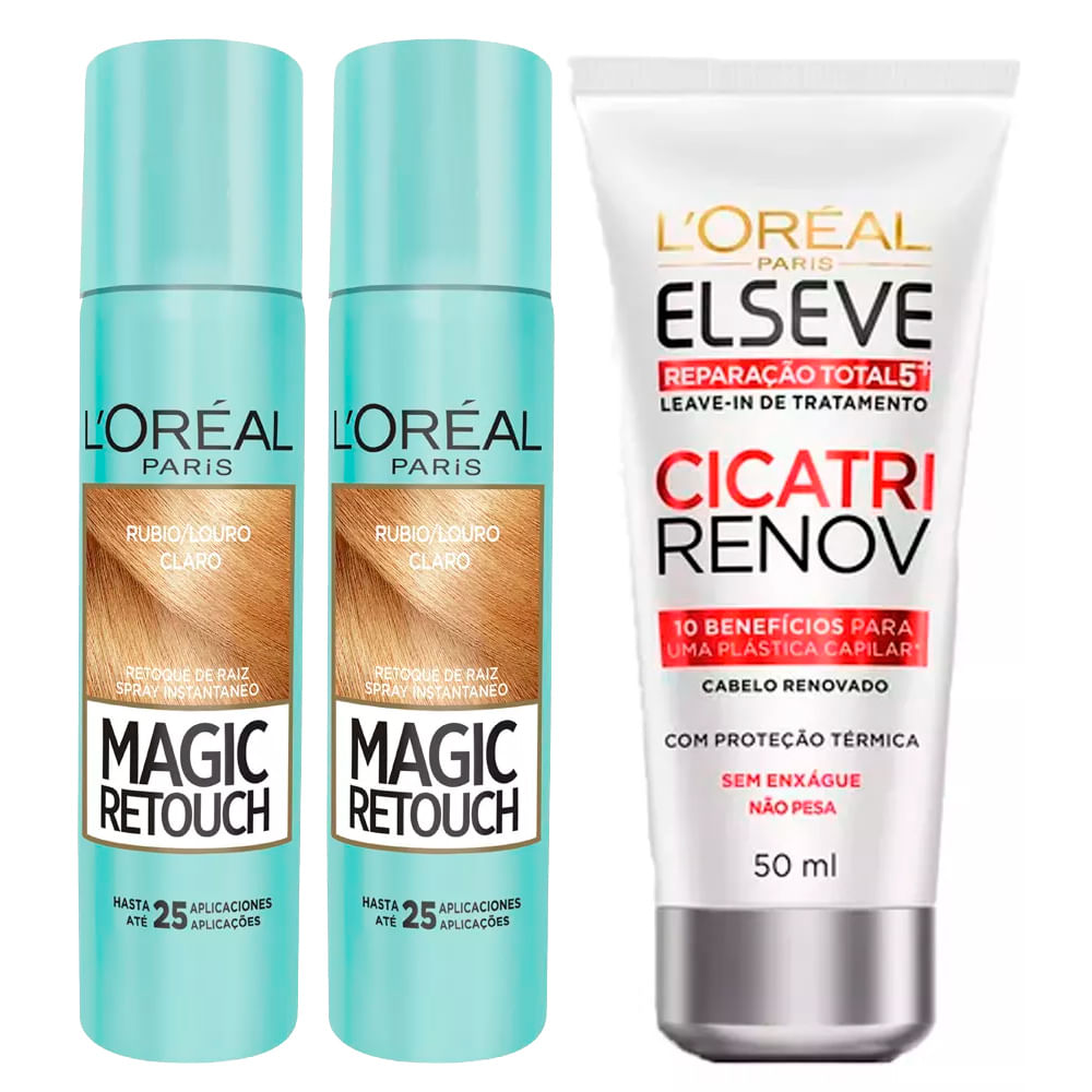 L'Oréal Paris Magic Retouch + Ganhe Cicatri Renov Kit - Leave-In + 2 Corretivos Capilar Louro Claro